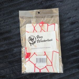 Rave Wonderland Red Fishnet Pantyhose